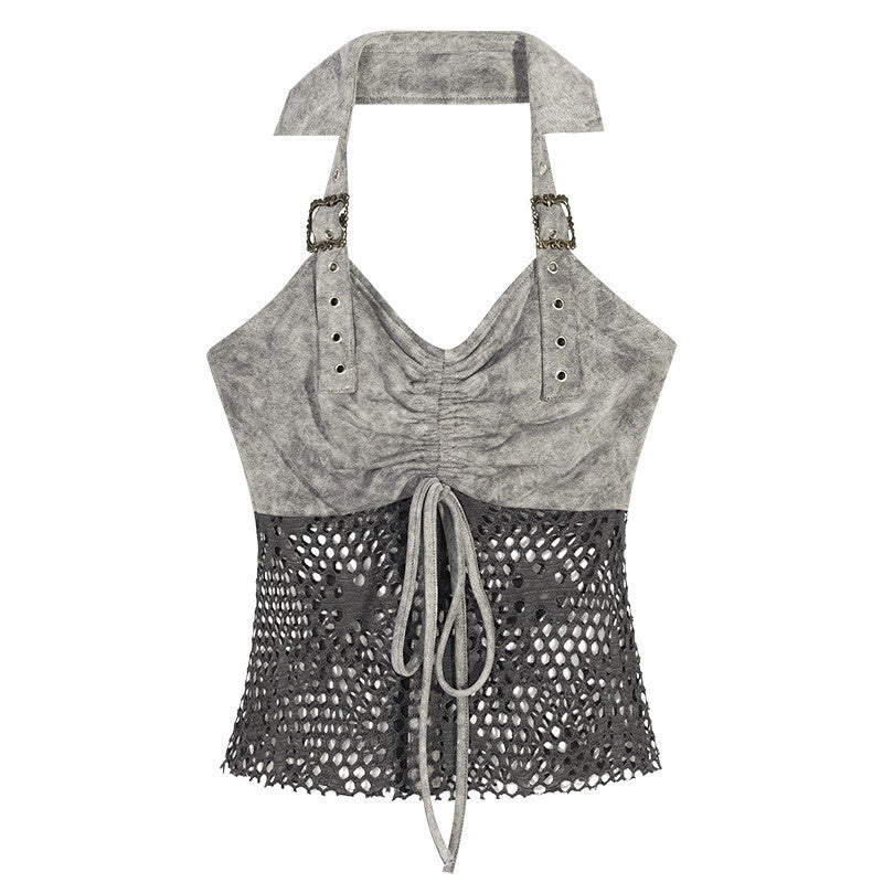 Nico_Molly_Original_Design_Fitted_Mesh_Halter_With_Built_In_Padding_Women_Grey_Camisoles_MISSTT