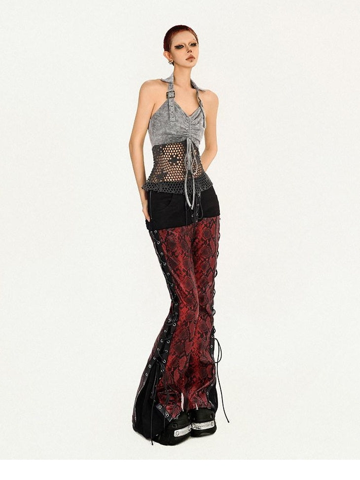 Nico Molly Original Design Fitted Mesh Halter With Built In Padding Women Grey Camisoles