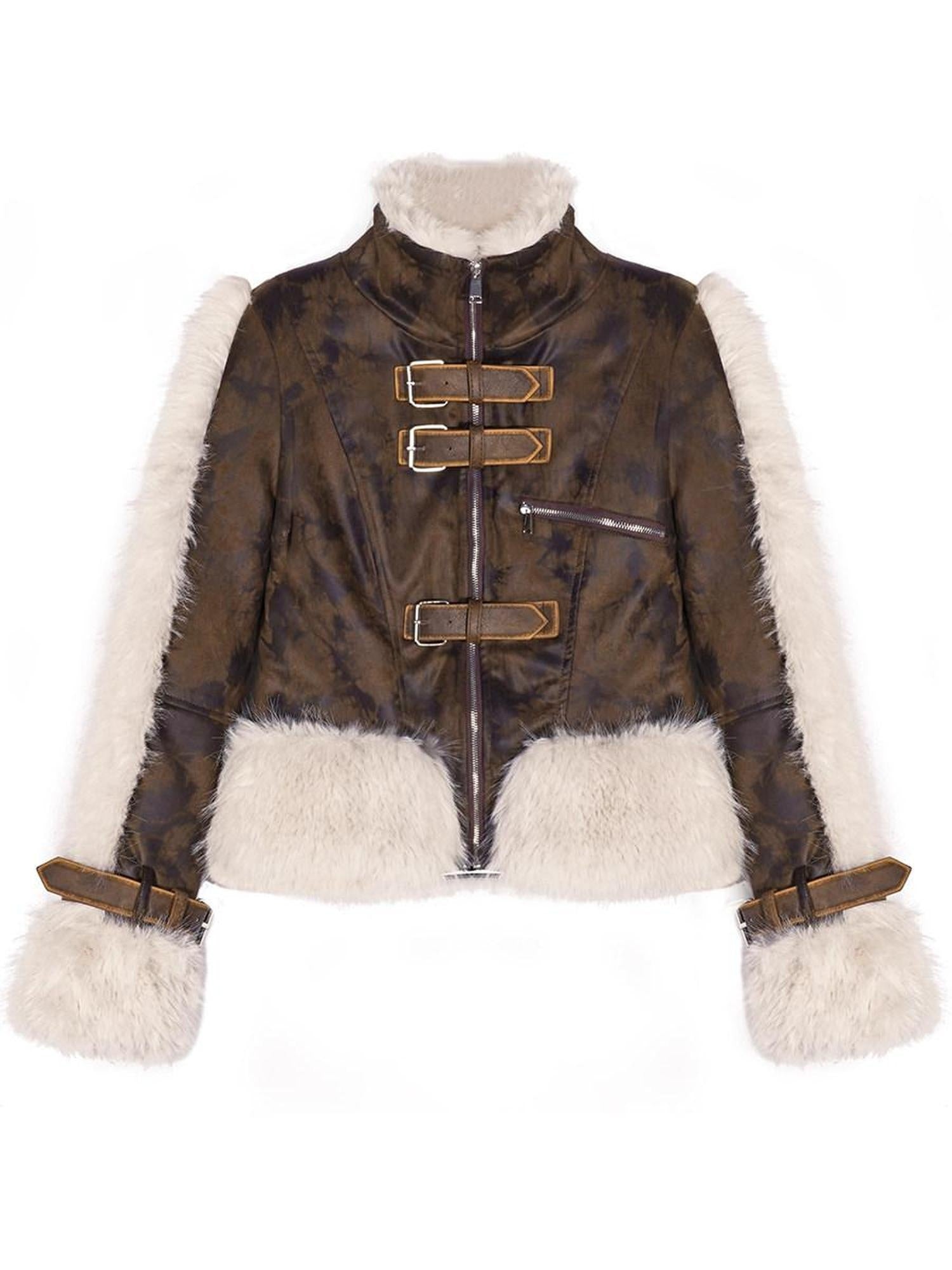 Nico Molly Original Design Slim Fit Cropped Zipper Pocket Women Coffee Leather Jackets