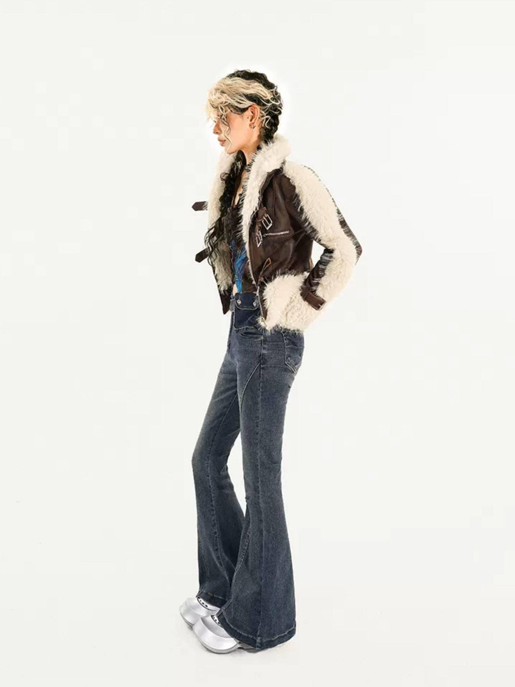 Nico Molly Original Design Slim Fit Cropped Zipper Pocket Women Coffee Leather Jackets