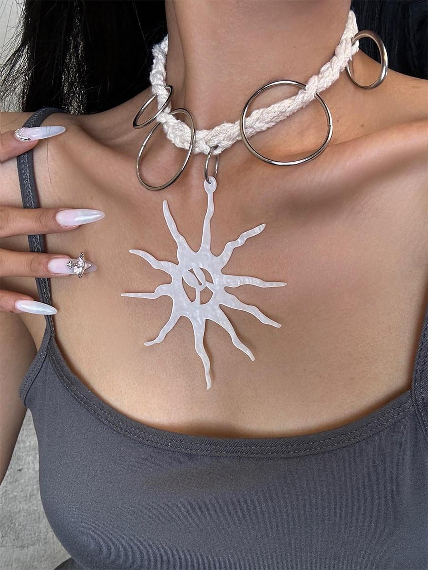 Nico Molly Original Design Twisted Rope Chain Alloy Pendant Choker Women Necklaces