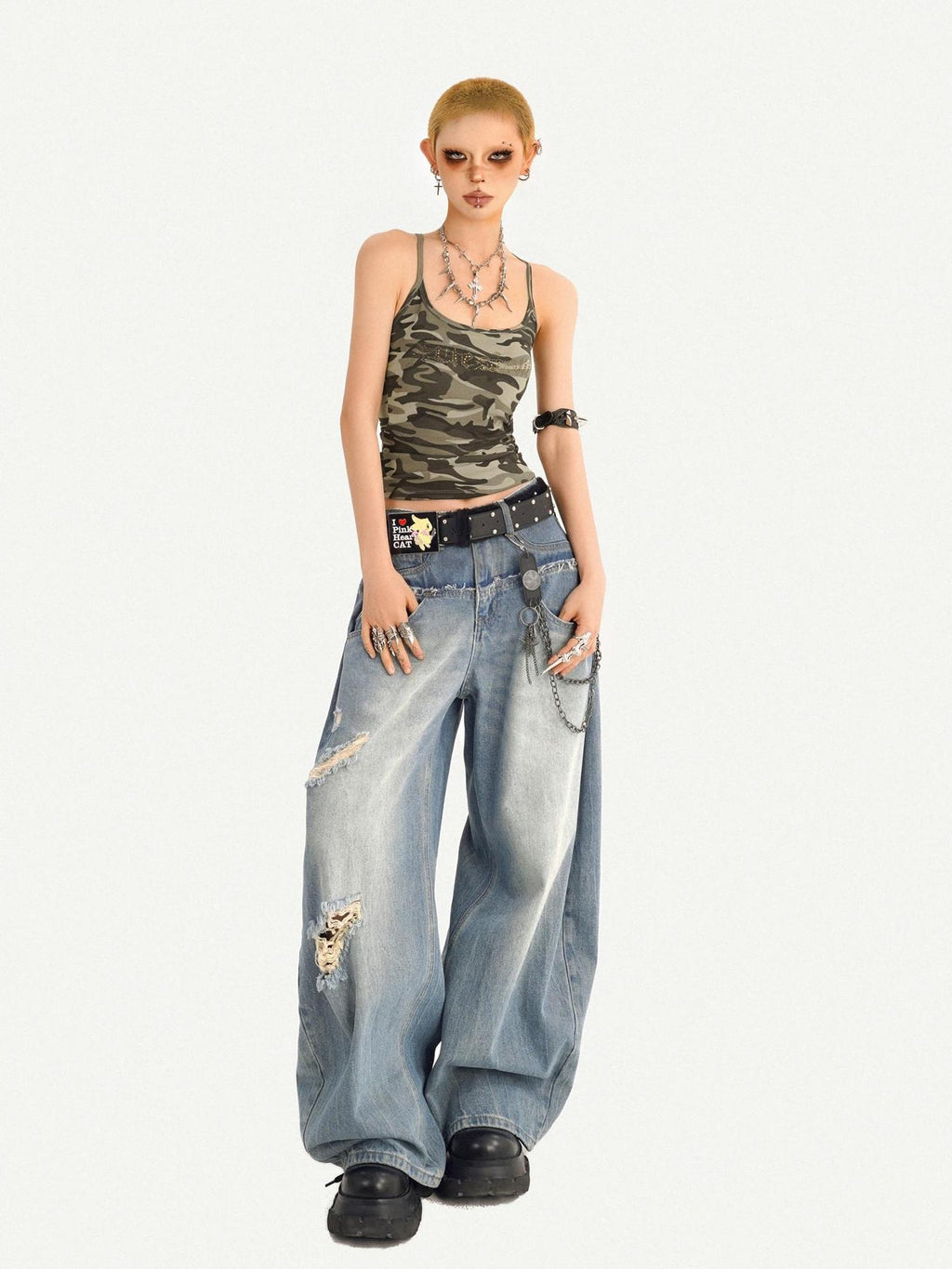 Nico Molly Padded Cropped Street Slim Fit Women Camo Short Pullover Camisoles