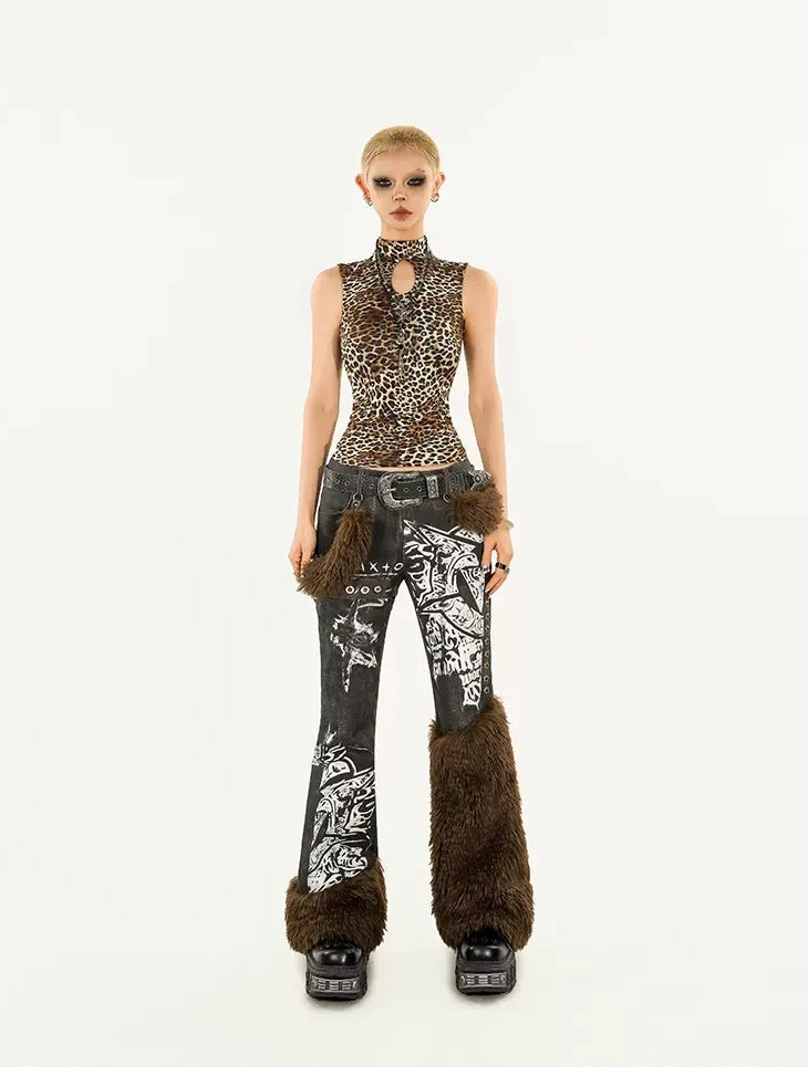 Nico Molly Painted Distressed Low Rise Dark Wash Denim No Stretch Straight Leg Jeans