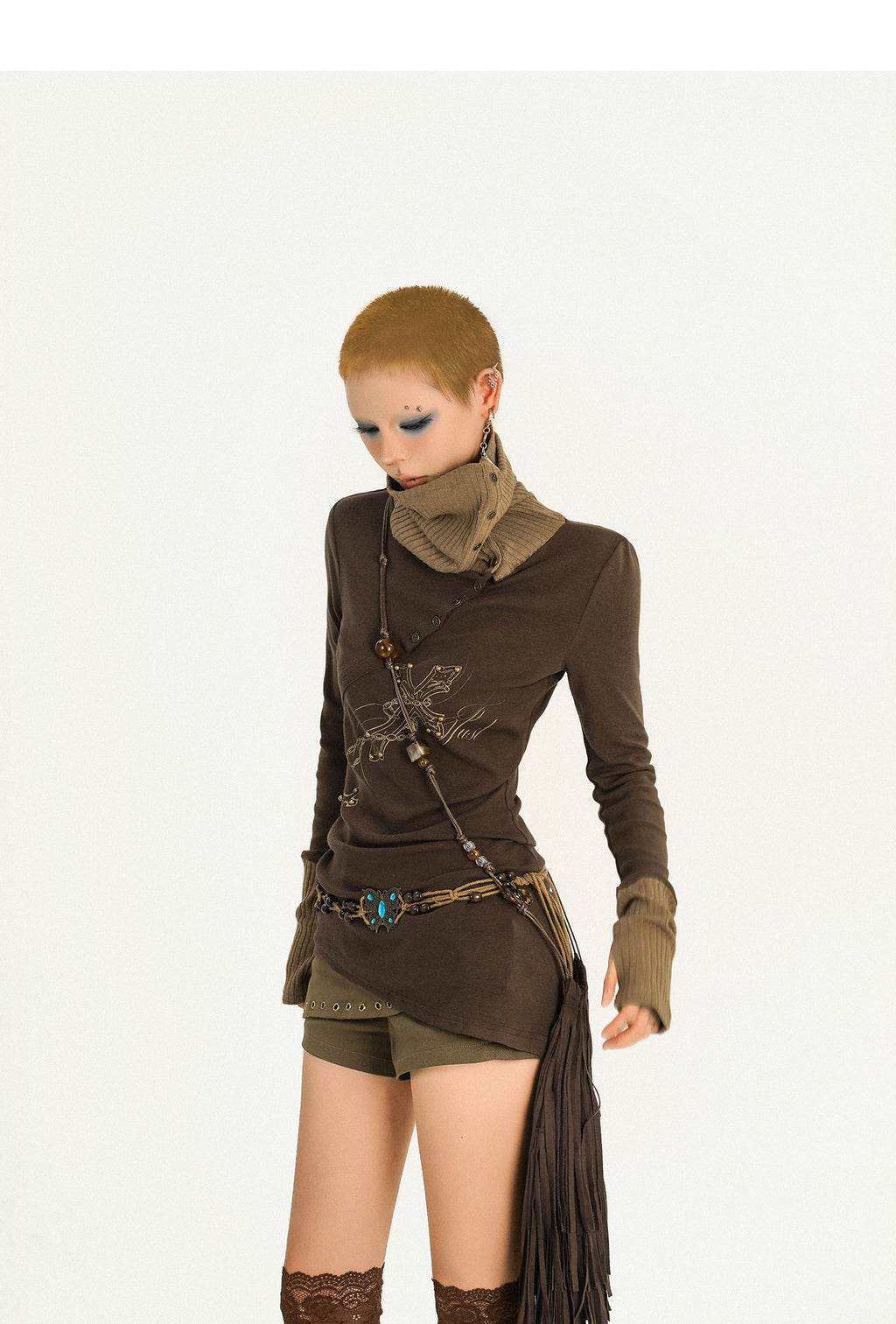 Nico_Molly_Retro_Butterfly_Hot_Girl_Slim_Knit_Splice_Mock_Neck_Women_Long_Sleeve_T-Shirts_MISSTT