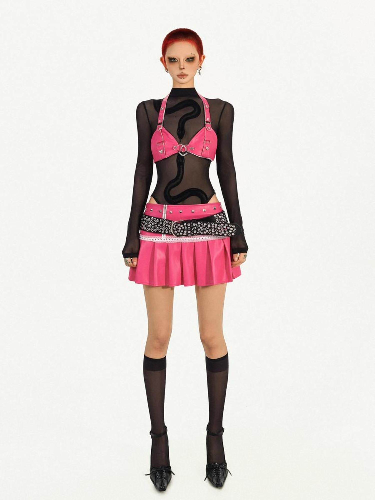 Nico Molly Sexy Halter Slim Fit Short Cropped Solid Pink Tank Top Camisoles