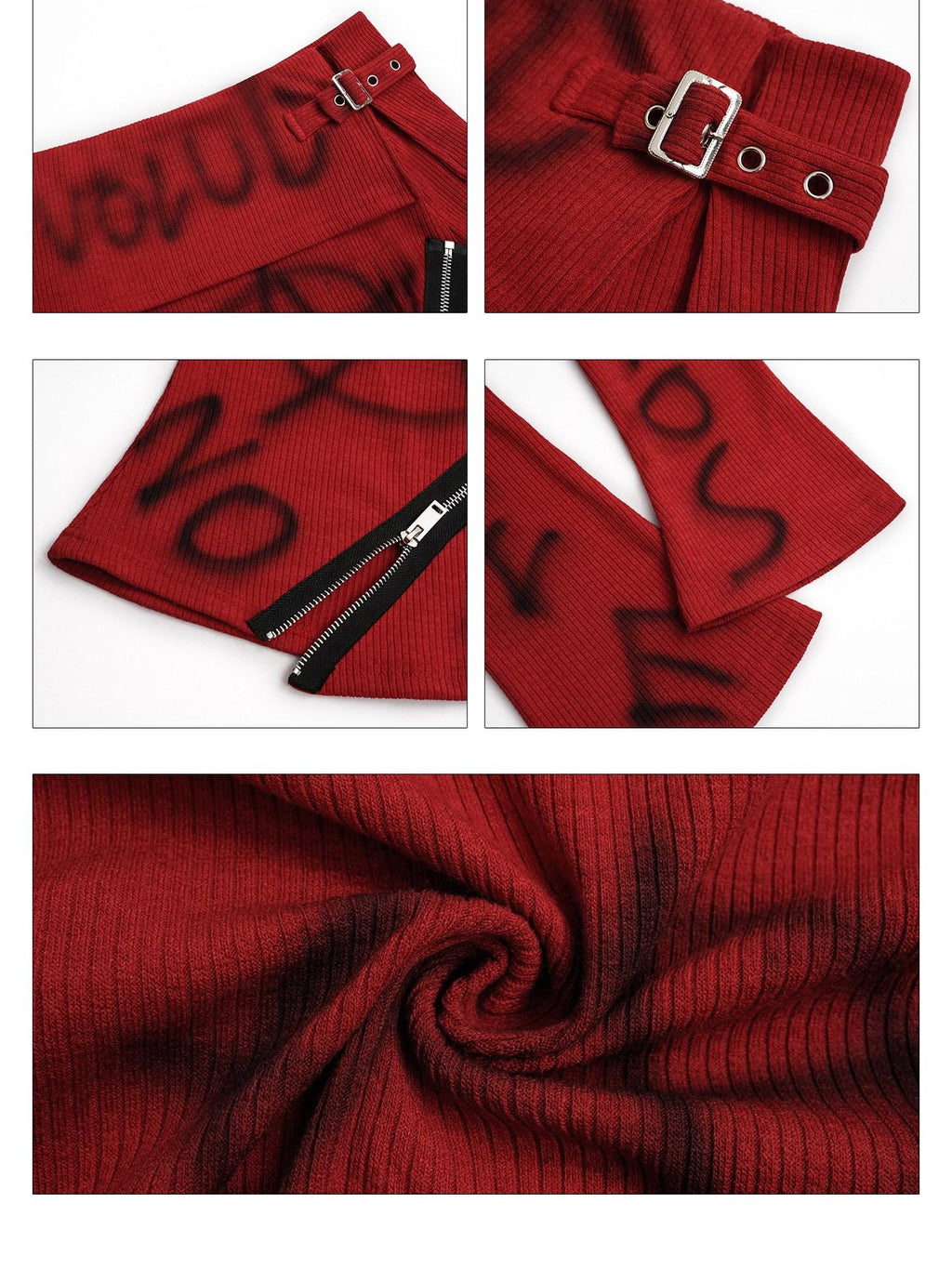 Nico Molly Sexy Red Printed Slim Fit Young Women Long Sleeve T-Shirts