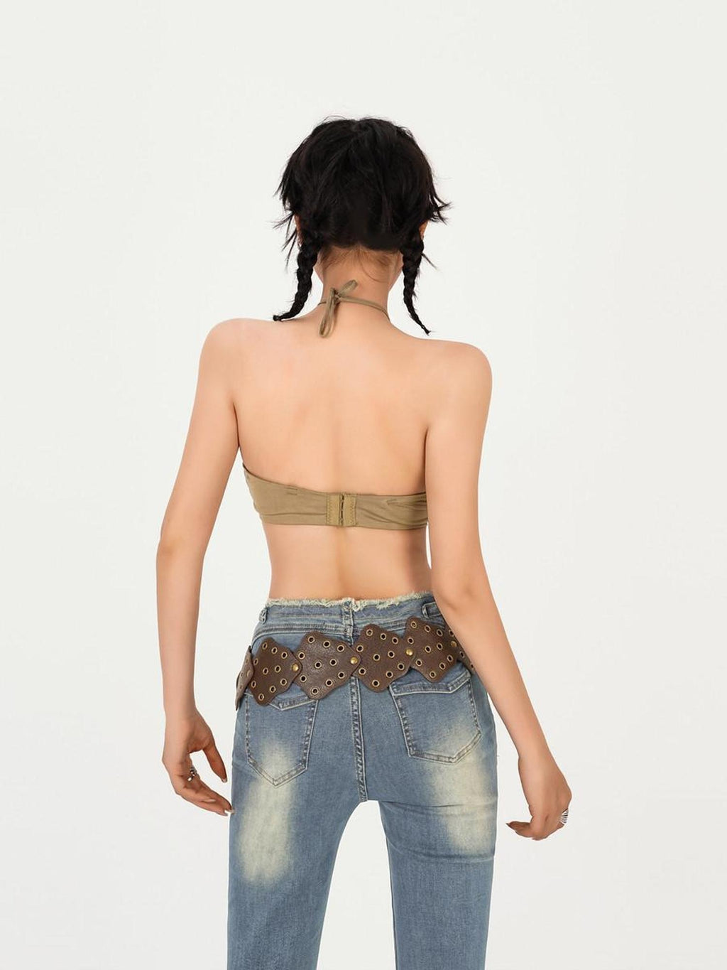 Nico Molly Slim Fit Street Style Short Crop Youth Khaki Black Beige Tube Tops