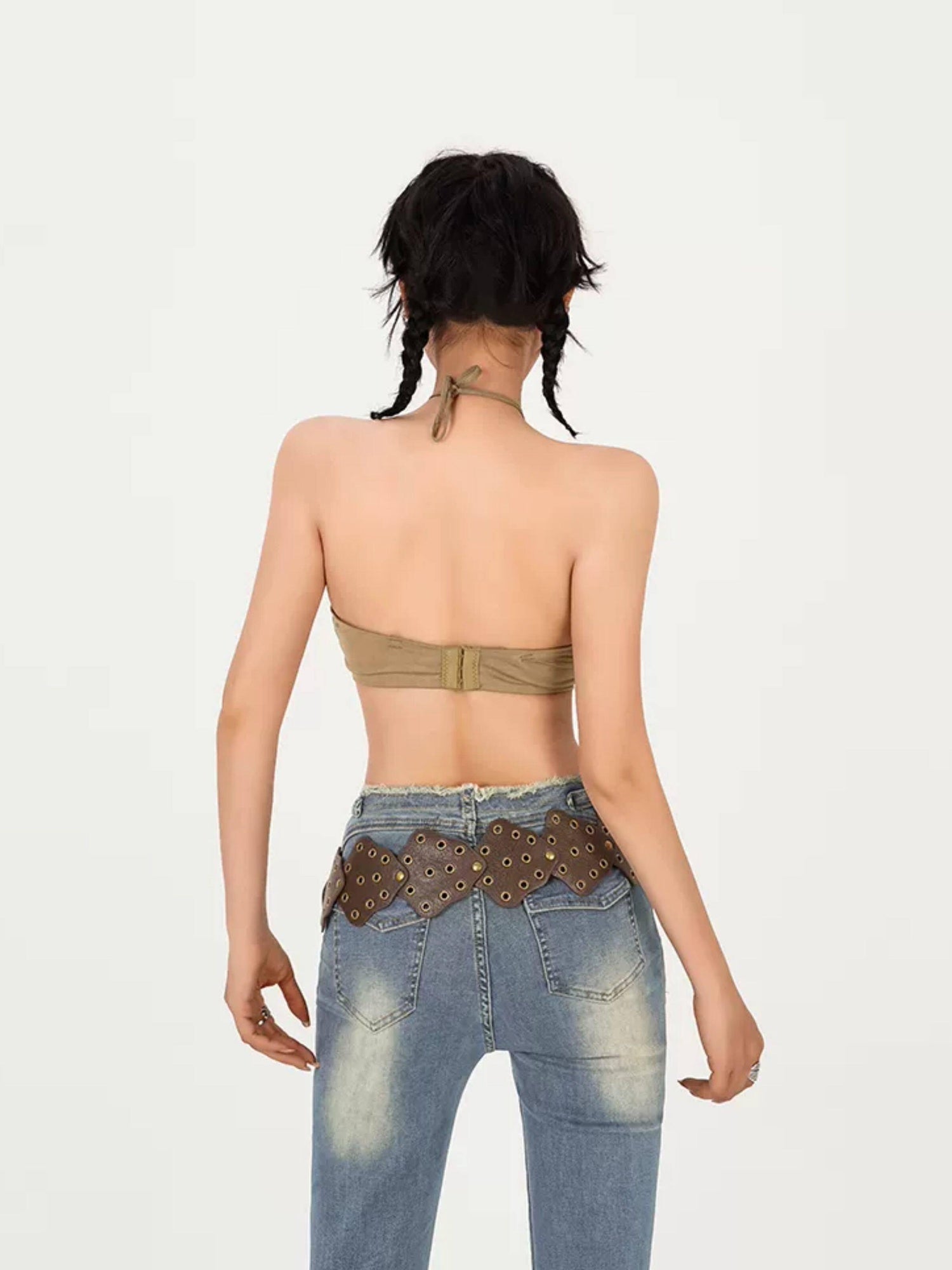 Nico Molly Slim Fit Street Style Short Crop Youth Khaki Black Beige Tube Tops