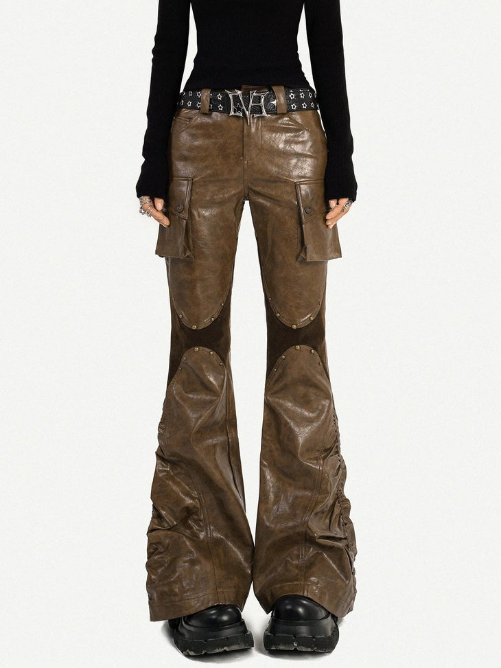 Nico Molly Slim Fit Subtle Flare Natural Waist Brown Original Design Women Cargo Pants