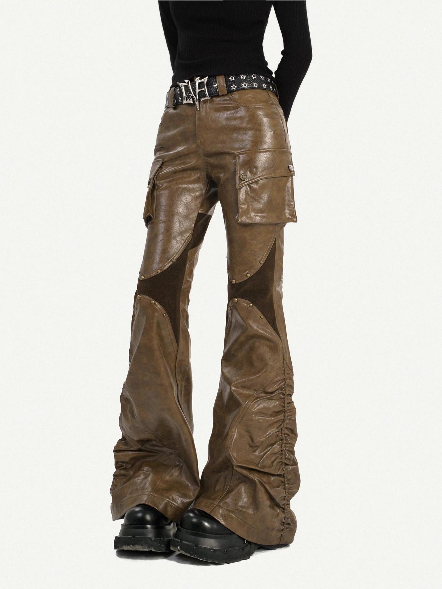 Nico Molly Slim Fit Subtle Flare Natural Waist Brown Original Design Women Cargo Pants