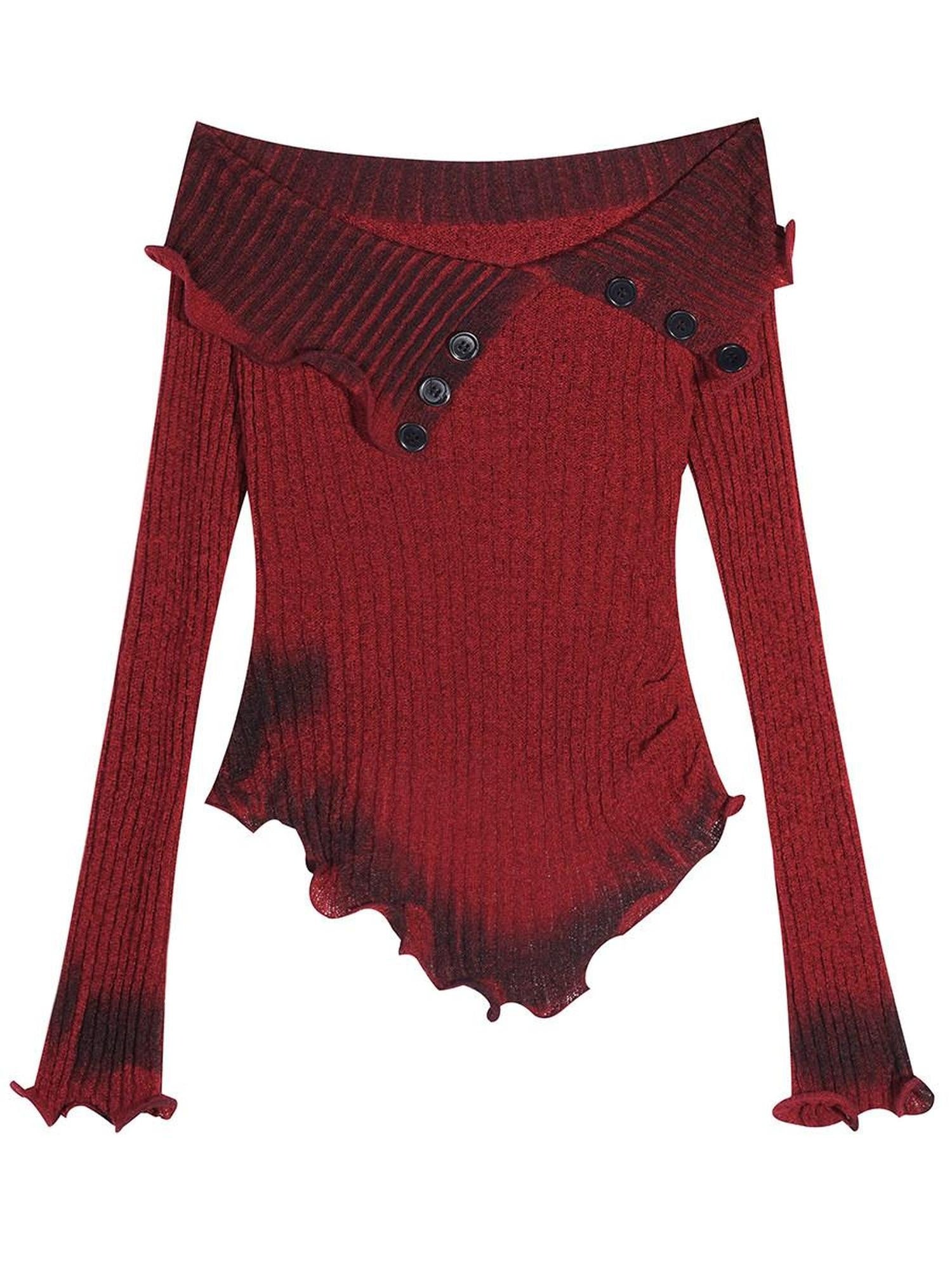 Nico Molly Soft Boatneck Longsleeve Street Regular Fit Khaki Burgundy Knitwear
