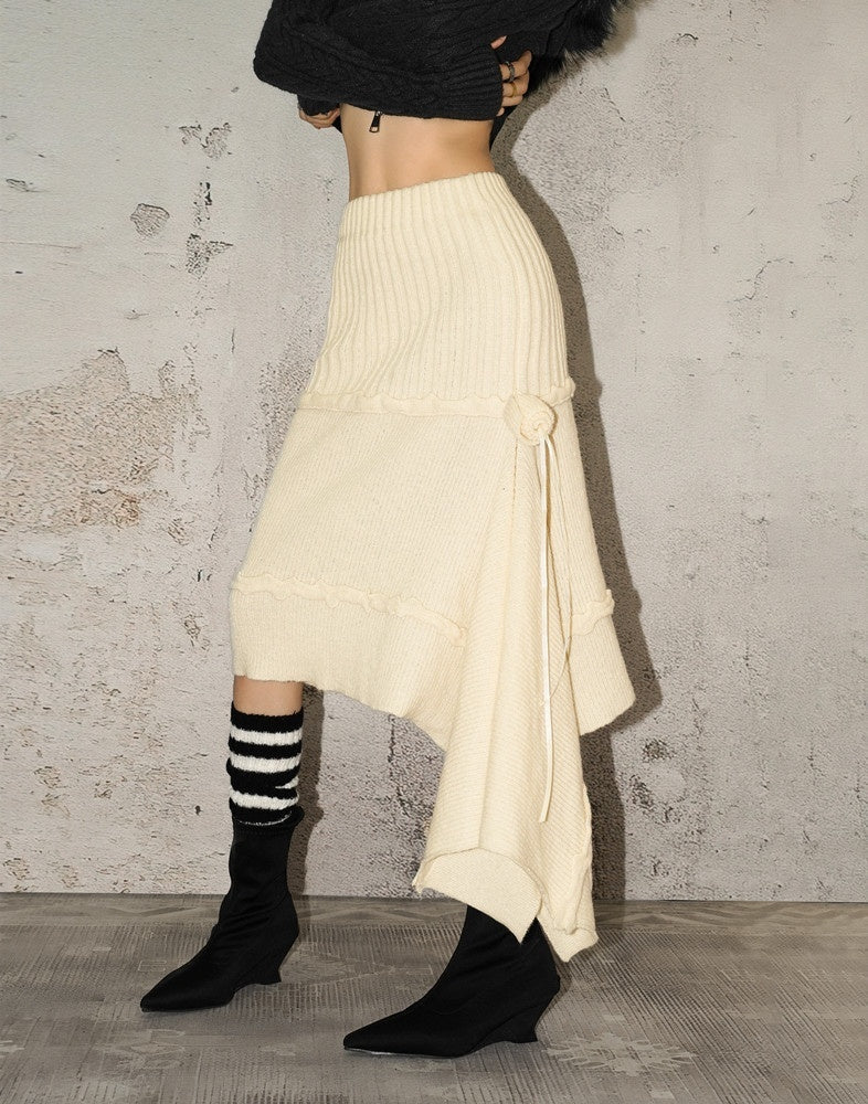 Nico_Molly_Soft_Knit_Mid_Waist_Retro_A_Line_Solid_Color_Young_Women_Maxi_Skirts_MISSTT