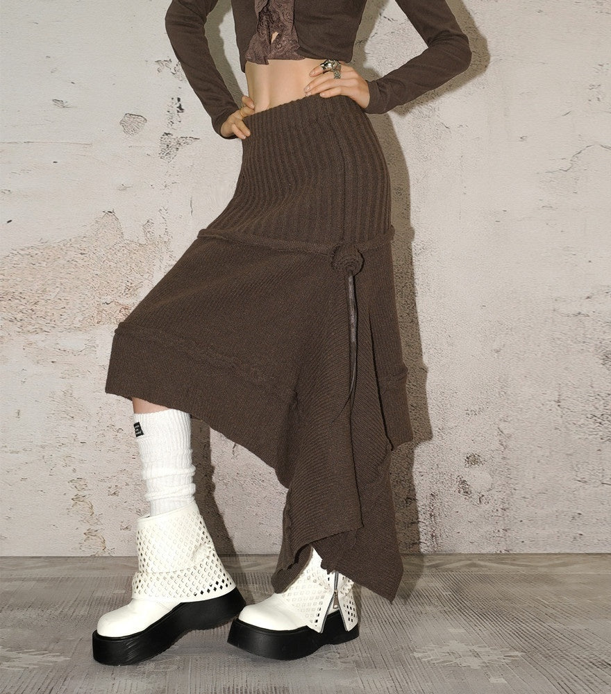 Nico_Molly_Soft_Knit_Mid_Waist_Retro_A_Line_Solid_Color_Young_Women_Maxi_Skirts_MISSTT