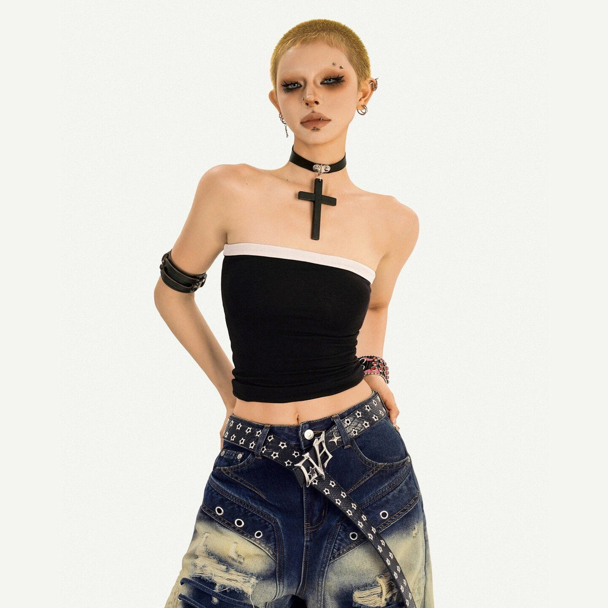 Nico_Molly_Studded_Slim_Fit_Cropped_Original_Design_Youth_Solid_Color_Tube_Tops_MISSTT