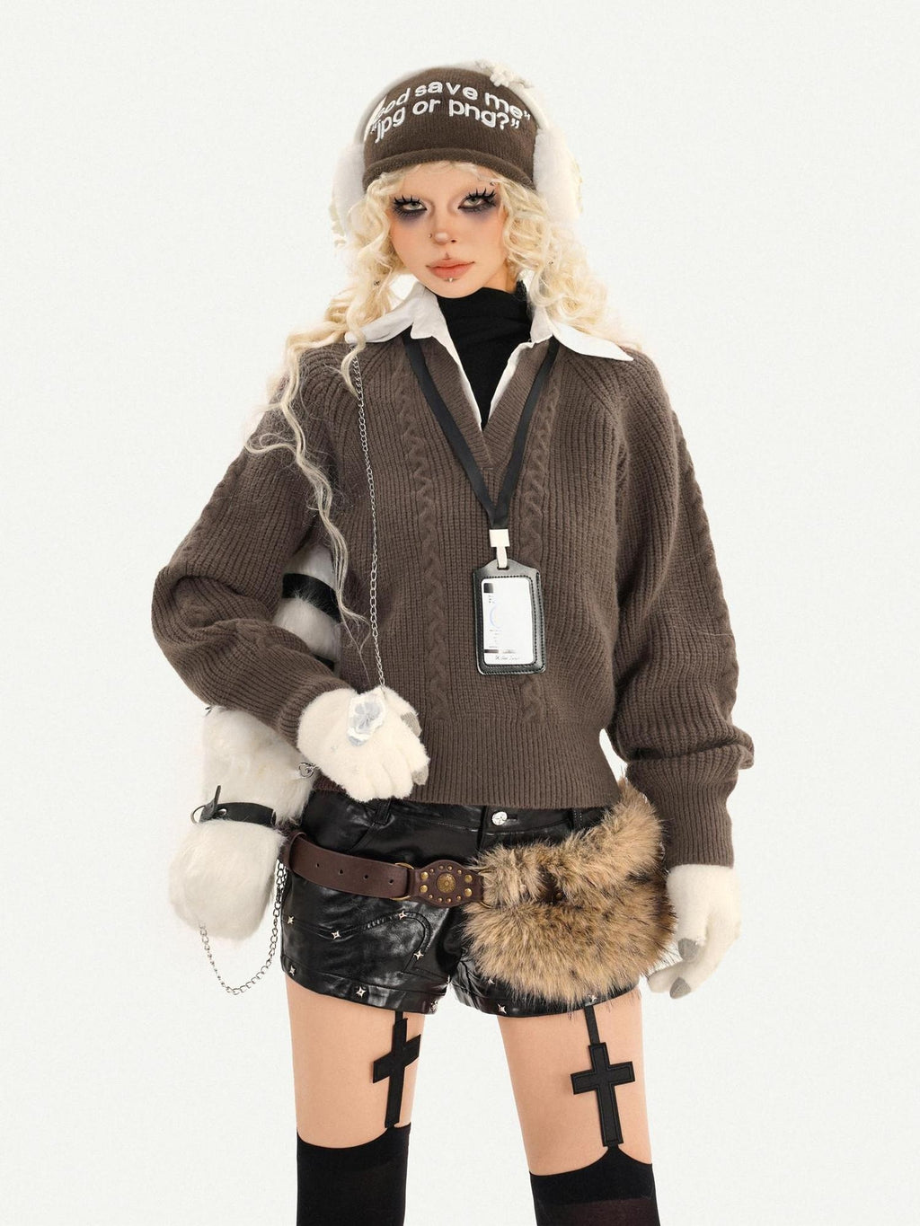 Nico Molly Thick Warm Turtleneck Layered Oversized College Style Women Long Sleeve Knitwear