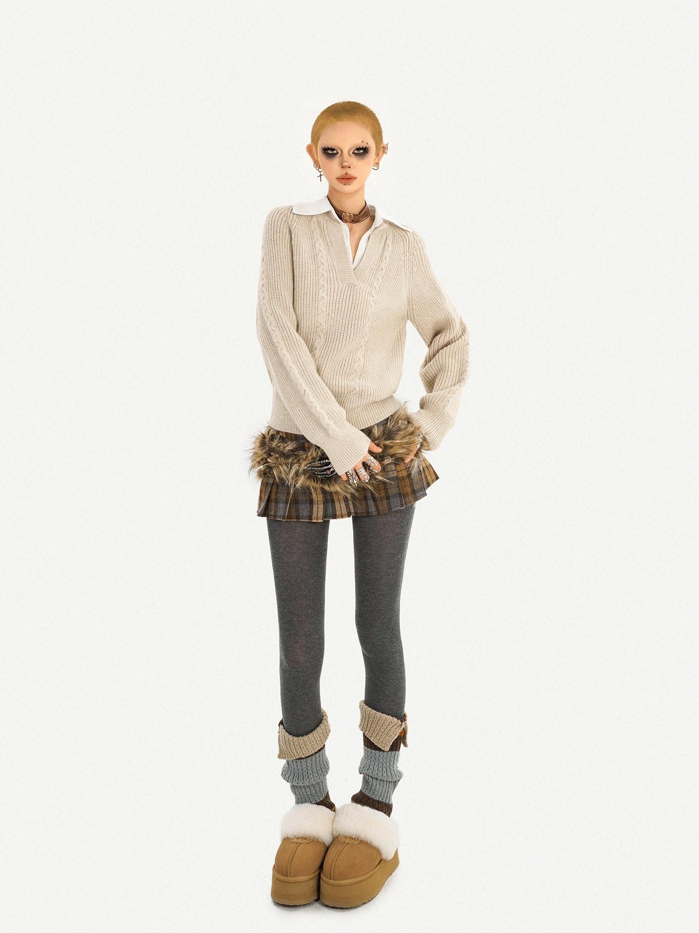 Nico Molly Thick Warm Turtleneck Layered Oversized College Style Women Long Sleeve Knitwear