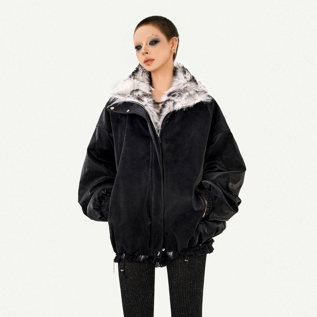 Nico_Molly_Thick_Warm_Vintage_Loose_Fur_Collar_Zipper_Women_Black_Leather_Jackets_MISSTT