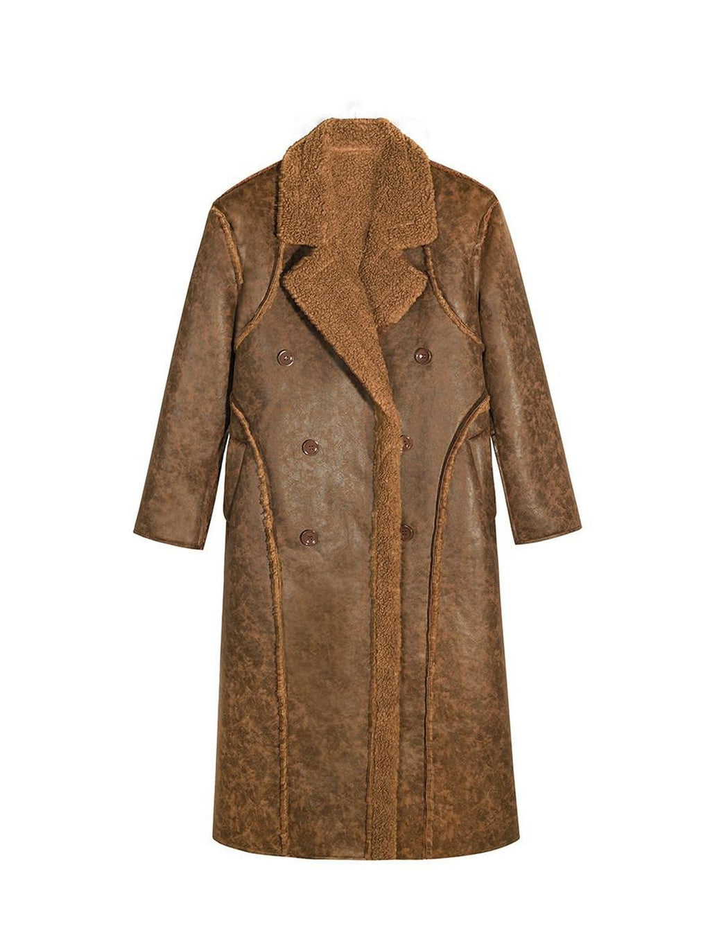 Nico Molly Thickened Oversized Streetwear Double Breasted Black Brown Women Long Coats