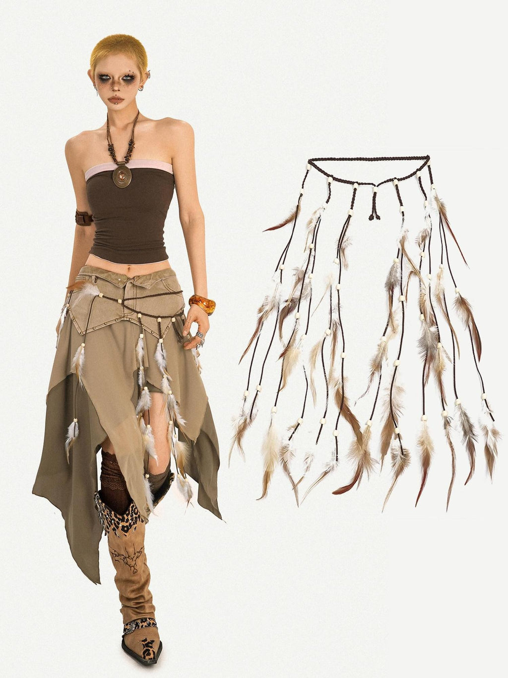 Nico Molly Versatile Vintage Ethnic Brown Waist Belt For Young Women Stylish Belts
