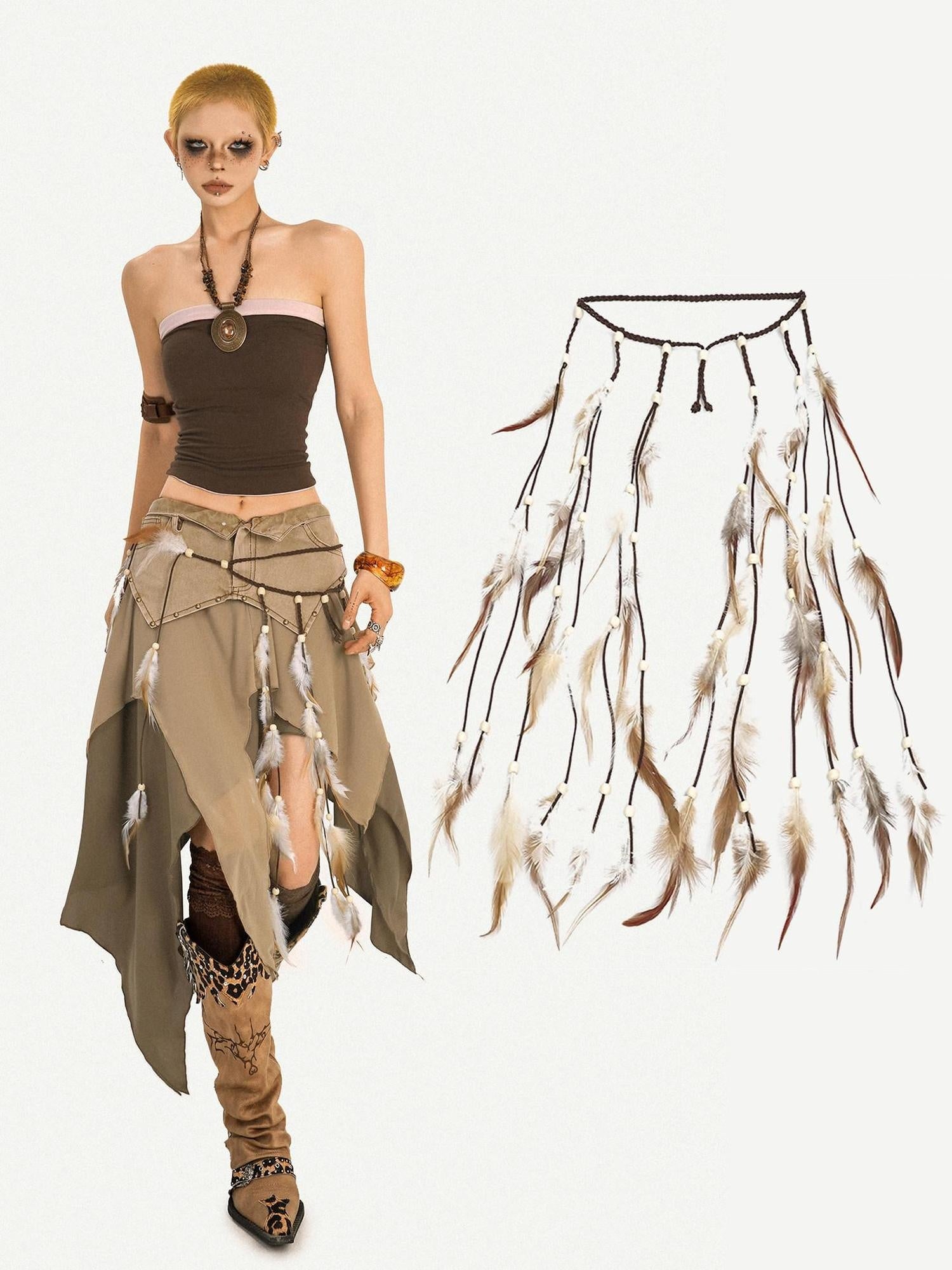 Nico Molly Versatile Vintage Ethnic Brown Waist Belt For Young Women Stylish Belts