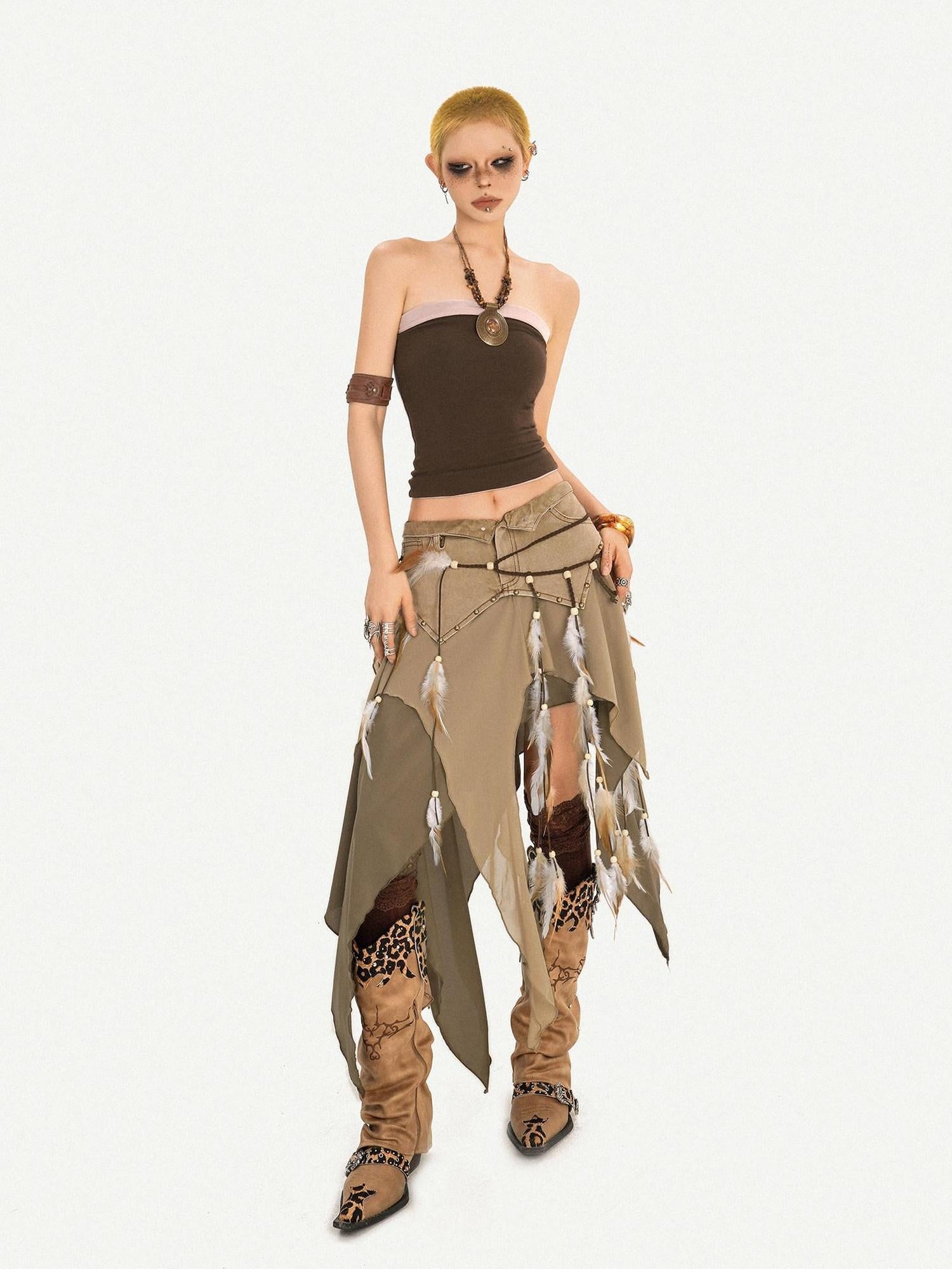 Nico Molly Versatile Vintage Ethnic Brown Waist Belt For Young Women Stylish Belts
