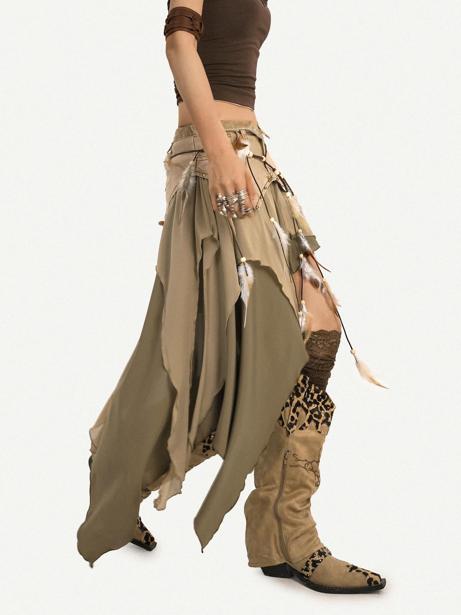 Nico Molly Versatile Vintage Ethnic Brown Waist Belt For Young Women Stylish Belts