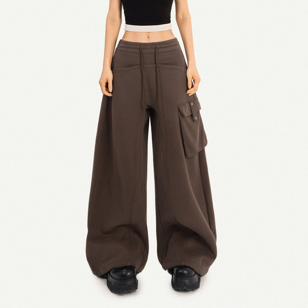 Nico_Molly_Warm_Fleece_Lined_Vintage_Relaxed_Natural_Waist_Dark_Brown_Daily_Cargo_Pants_MISSTT