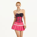 Nico_Molly_Zipper_Slim_Fit_Street_Style_Youth_Pink_Solid_Matching_Set_Top_&_Skirt_Sets_MISSTT