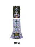 OfAkiva_Vintage_Floral_Vest_Stand_Collar_Slim_High_Waist_3Pc_Top_&_Skirt_Sets_MISSTT