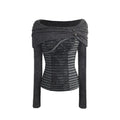 OPEN_AESTHETIC_Dark_Metal_Striped_Slim_Fit_Boat_Neck_For_Women_Black_Knit_Long_Sleeve_T-Shirts_MISSTT