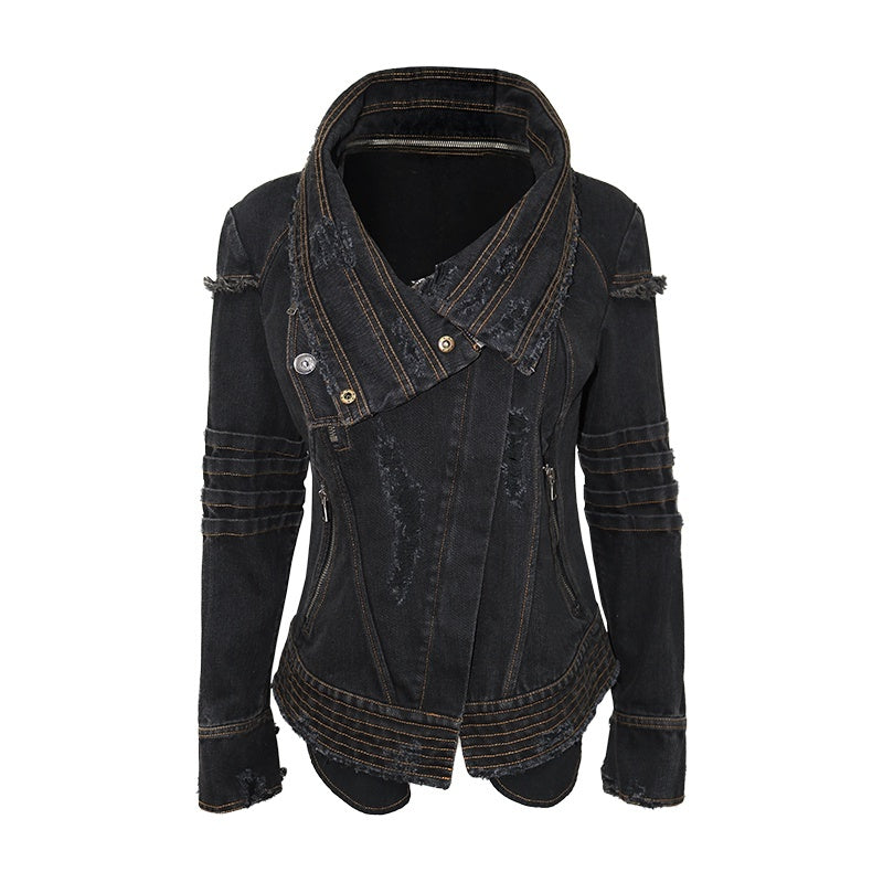 OPEN_AESTHETIC_Handmade_Distressed_Slim_Punk_Women_Travel_Black_Zipper_Collar_Denim_Jackets_MISSTT
