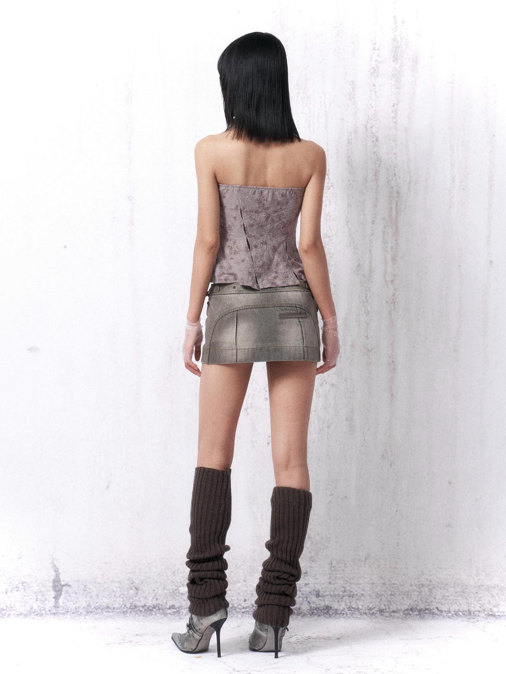 OPEN AESTHETIC Low Rise Washed Pocket Vintage A Line Slim Fit Commuter Dating Skorts