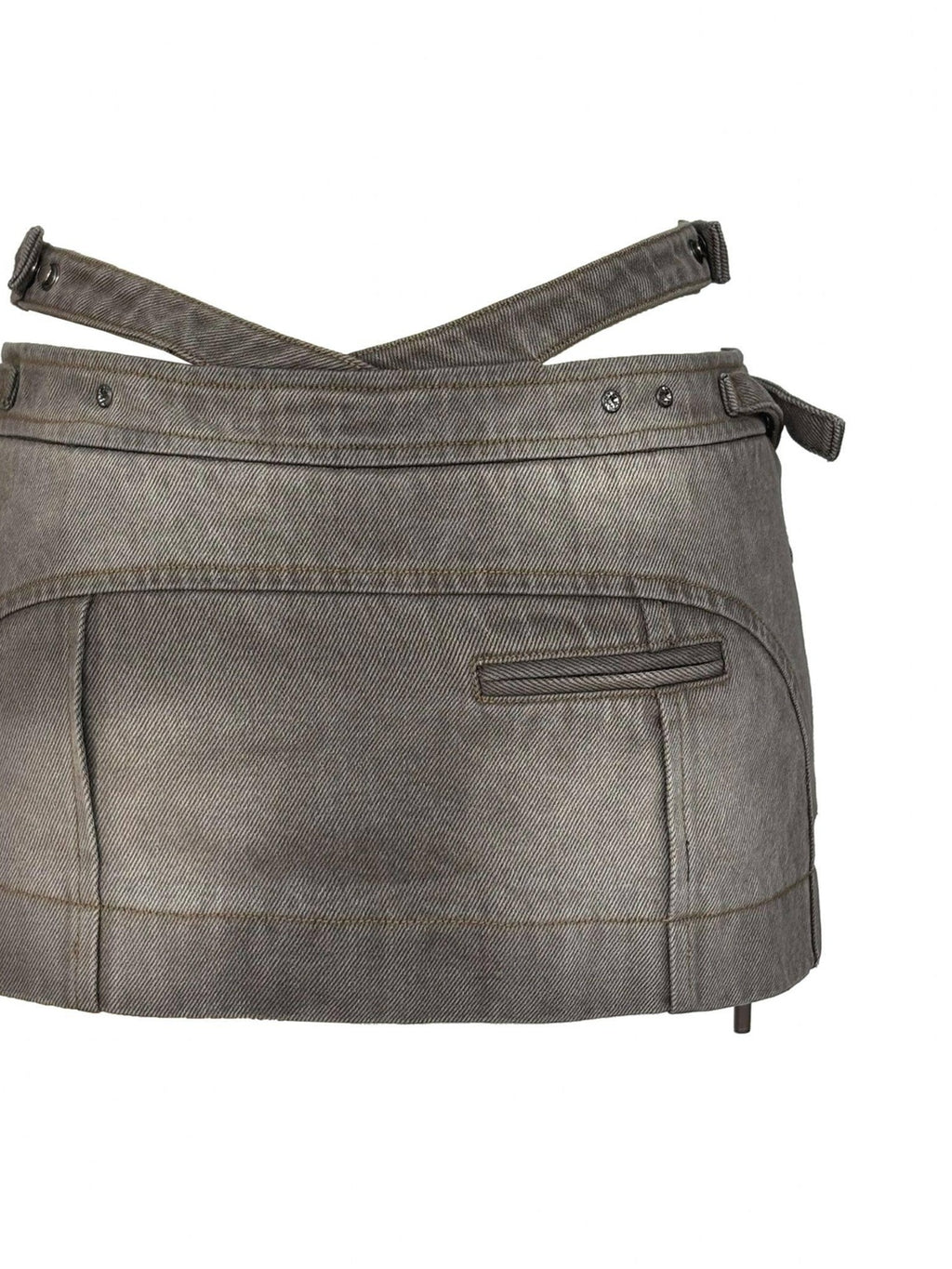 OPEN AESTHETIC Low Rise Washed Pocket Vintage A Line Slim Fit Commuter Dating Skorts