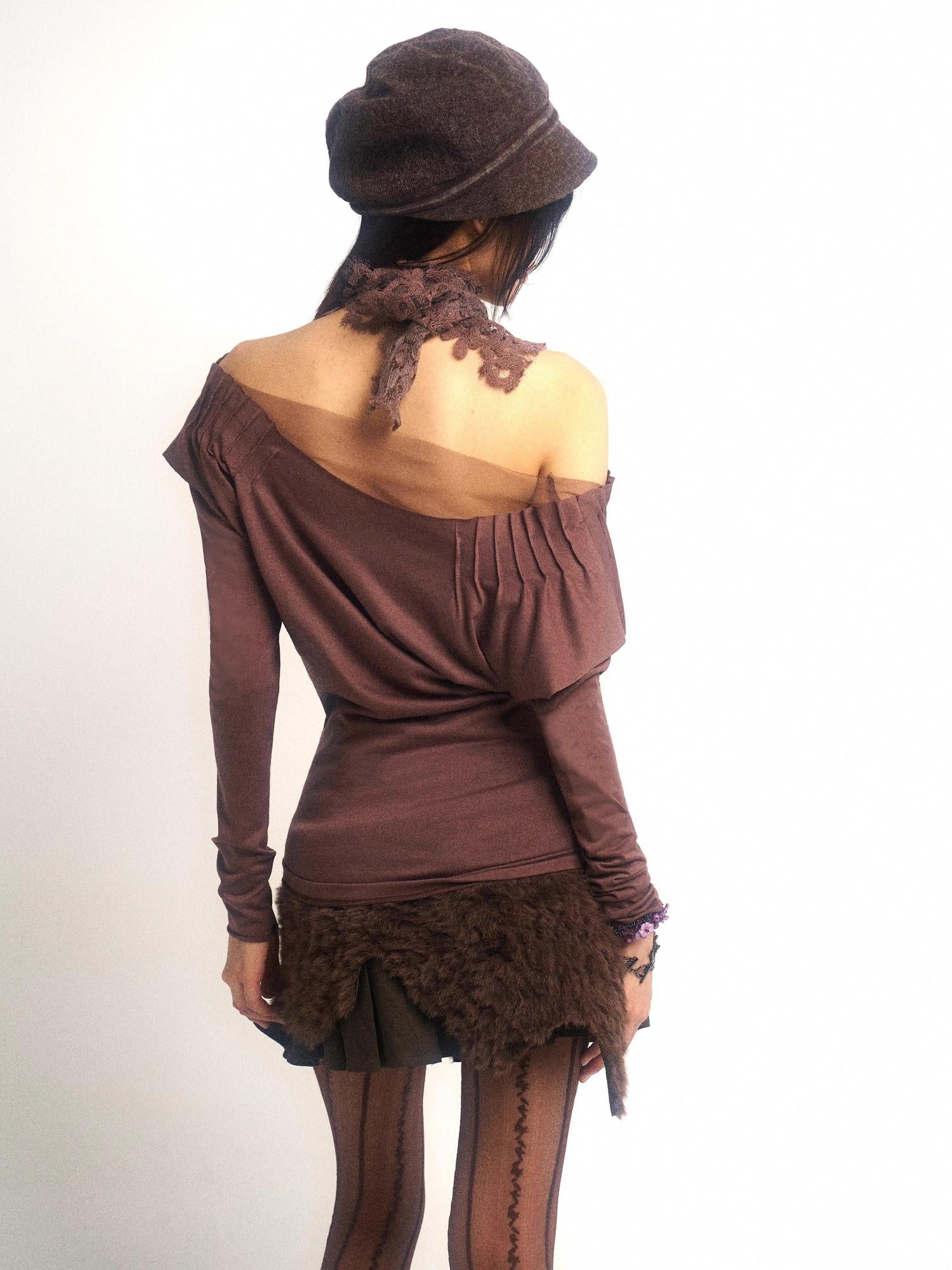 OPEN AESTHETIC Low Waist Asymmetric Patchwork Pleated A Line Olive Green Youth Mini Skirts