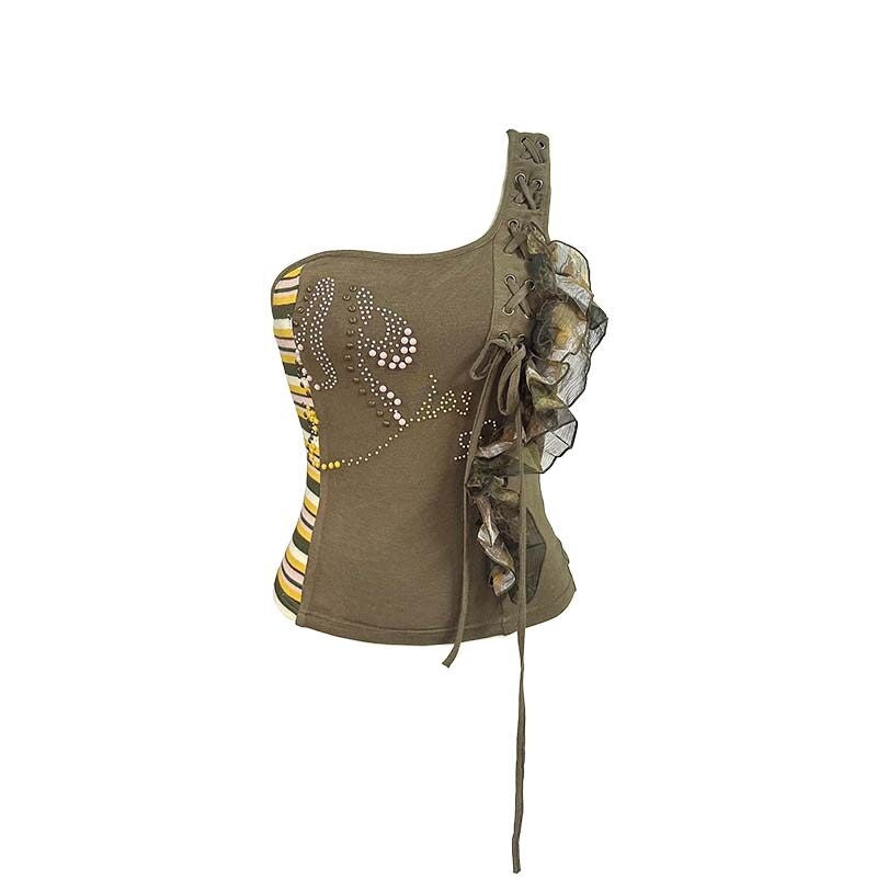 OPEN_AESTHETIC_Original_Design_Strappy_Regular_Length_Non_Padded_Green_Women_Tank_Tops_MISSTT