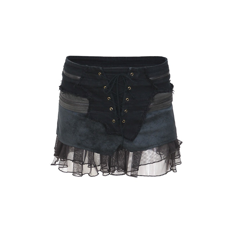 OPEN_AESTHETIC_Retro_Patchwork_Double_Zipper_Low_Waist_Distressed_A_Line_Casual_Mini_Skirts_MISSTT
