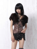 OPEN AESTHETIC Sequin Embroidered Printed Retro Camisole Two Piece Casual Women Polyester Vests