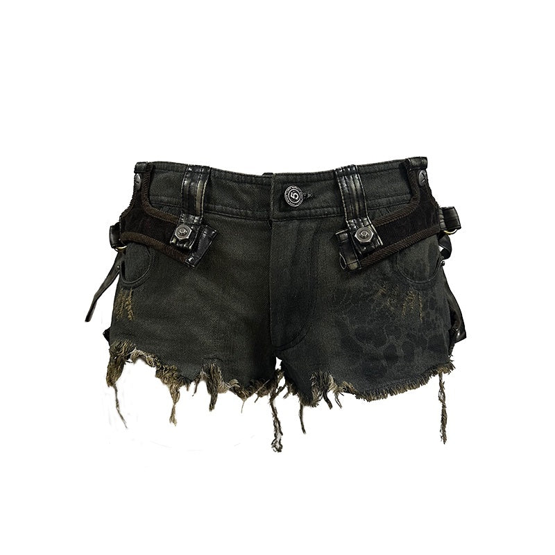 OPEN_AESTHETIC_Washed_Low_Rise_Slim_Straight_Casual_Zip_Fly_Waterwash_Blue_Denim_Shorts_MISSTT