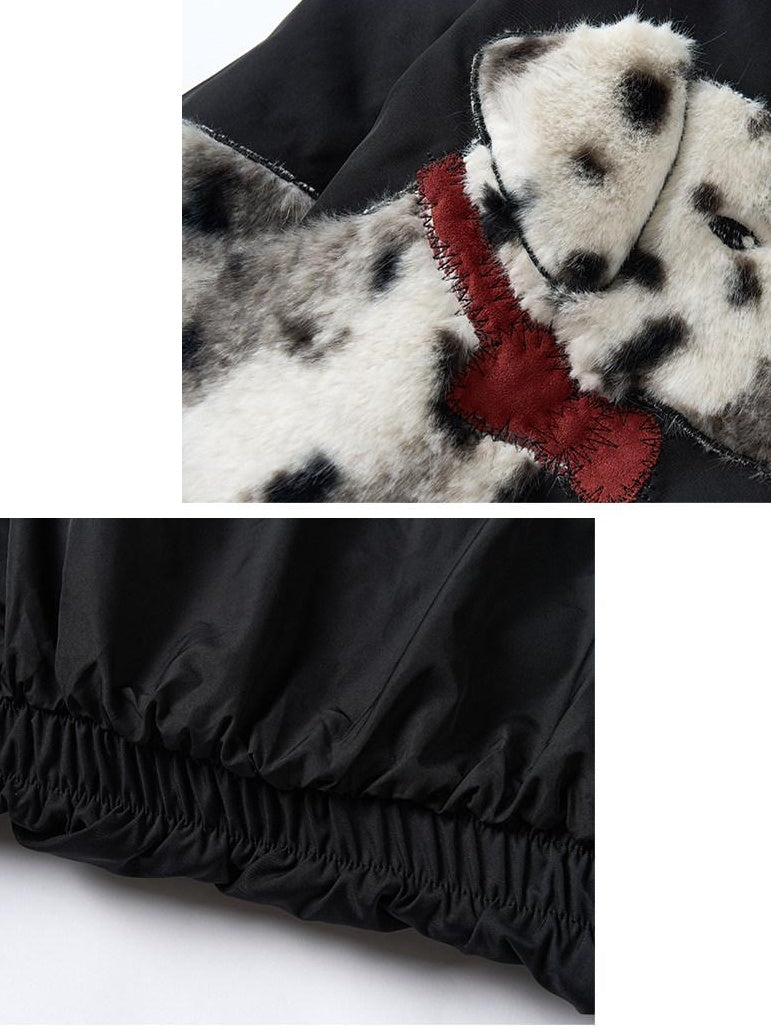 Outthe Blue 90 Fill White Duck Down Thick Warm Casual Animal Print Womens Black Down Jackets