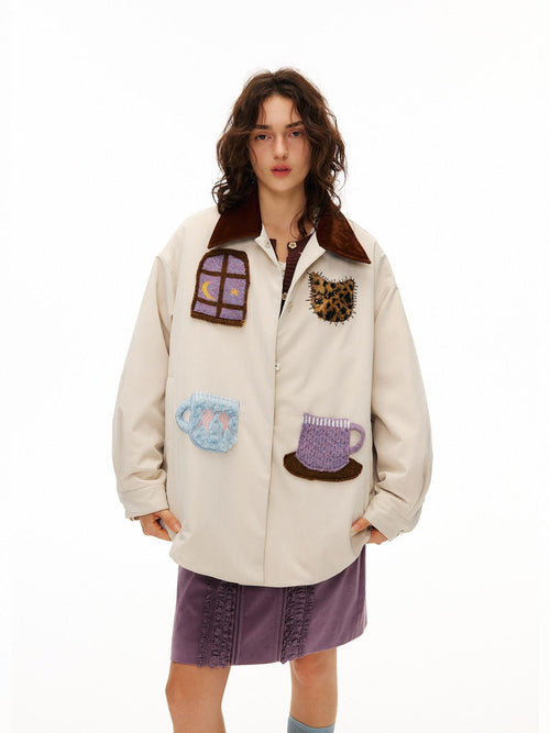Outthe Blue 90 Percent Duck Down Vintage Relaxed Fit Lapel Collar Down Jackets