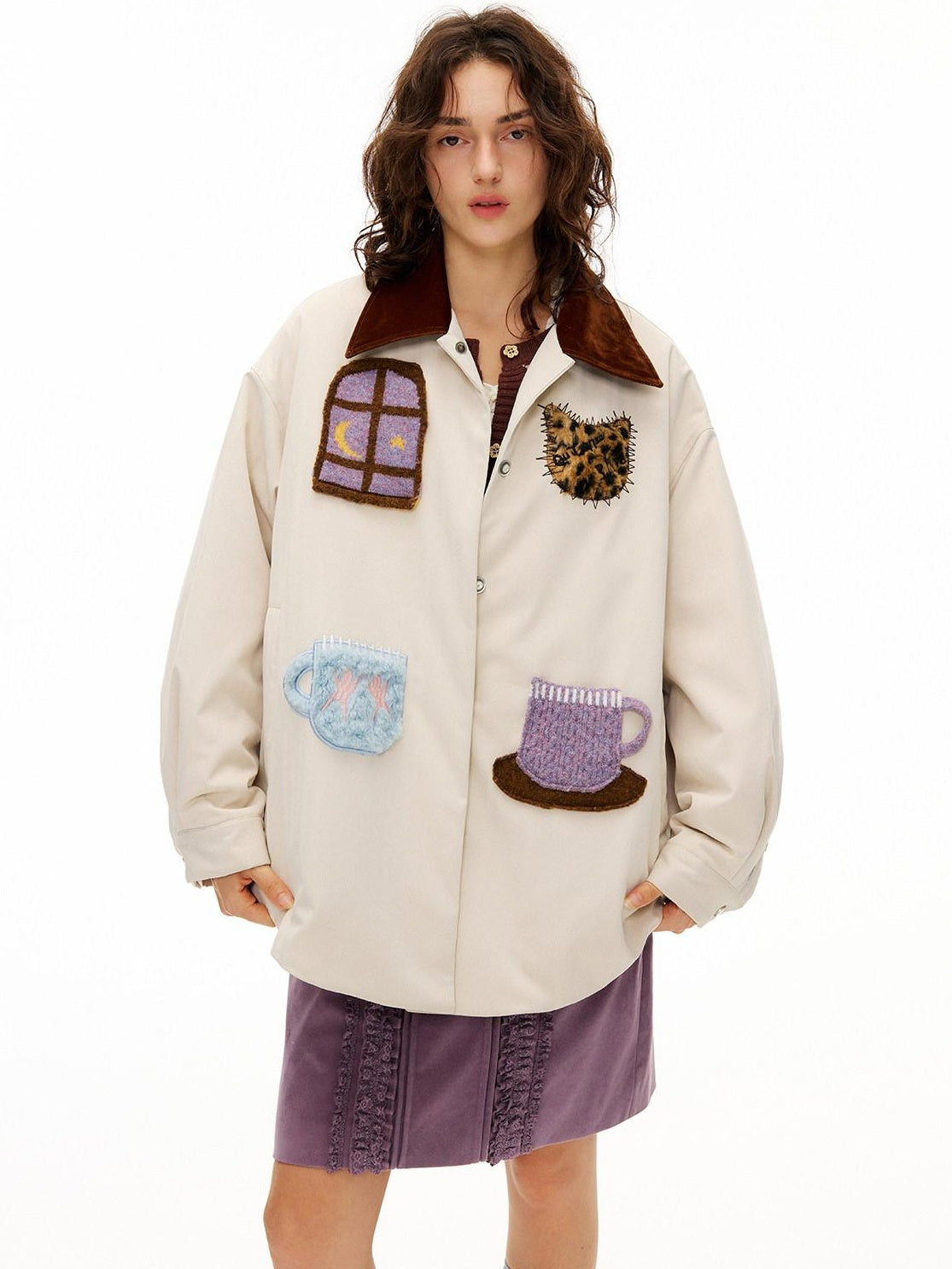 Outthe Blue 90 Percent Duck Down Vintage Relaxed Fit Lapel Collar Down Jackets