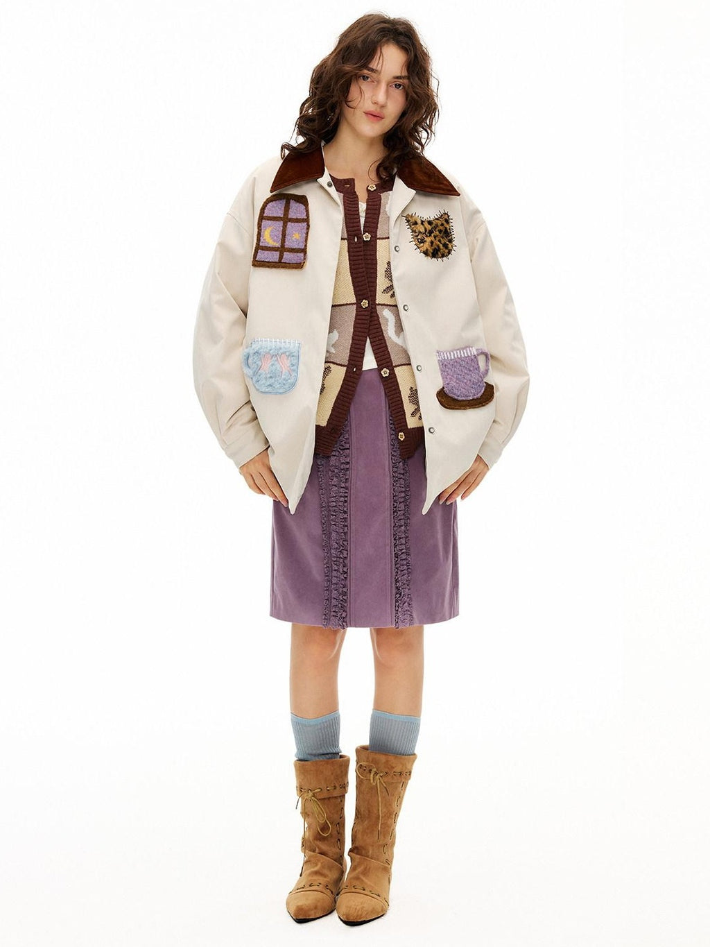 Outthe Blue 90 Percent Duck Down Vintage Relaxed Fit Lapel Collar Down Jackets