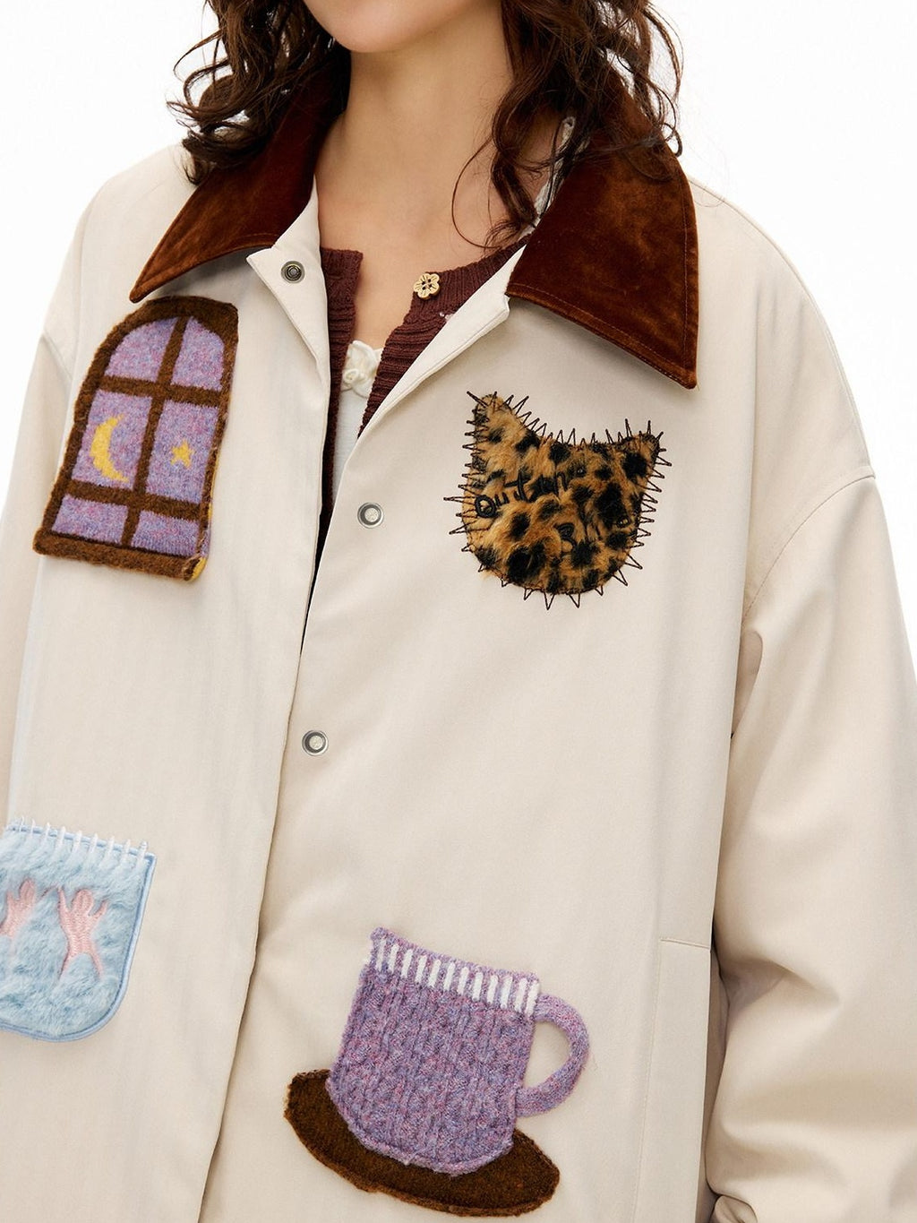 Outthe Blue 90 Percent Duck Down Vintage Relaxed Fit Lapel Collar Down Jackets