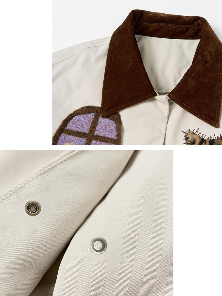 Outthe Blue 90 Percent Duck Down Vintage Relaxed Fit Lapel Collar Down Jackets