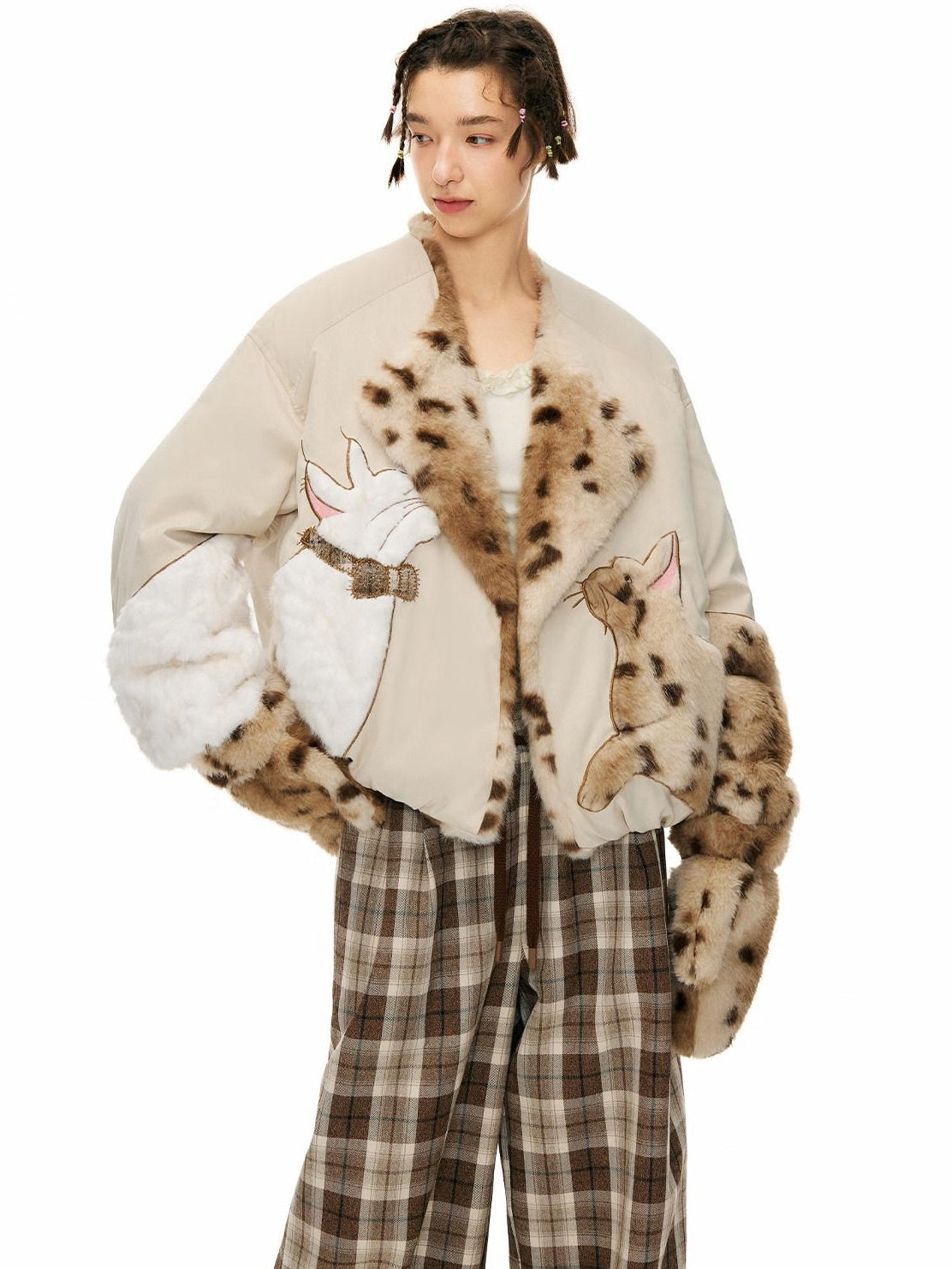 Outthe Blue 90 Percent Duck Down Warm Thick Casual Loose Short Lapel Women Down Jackets