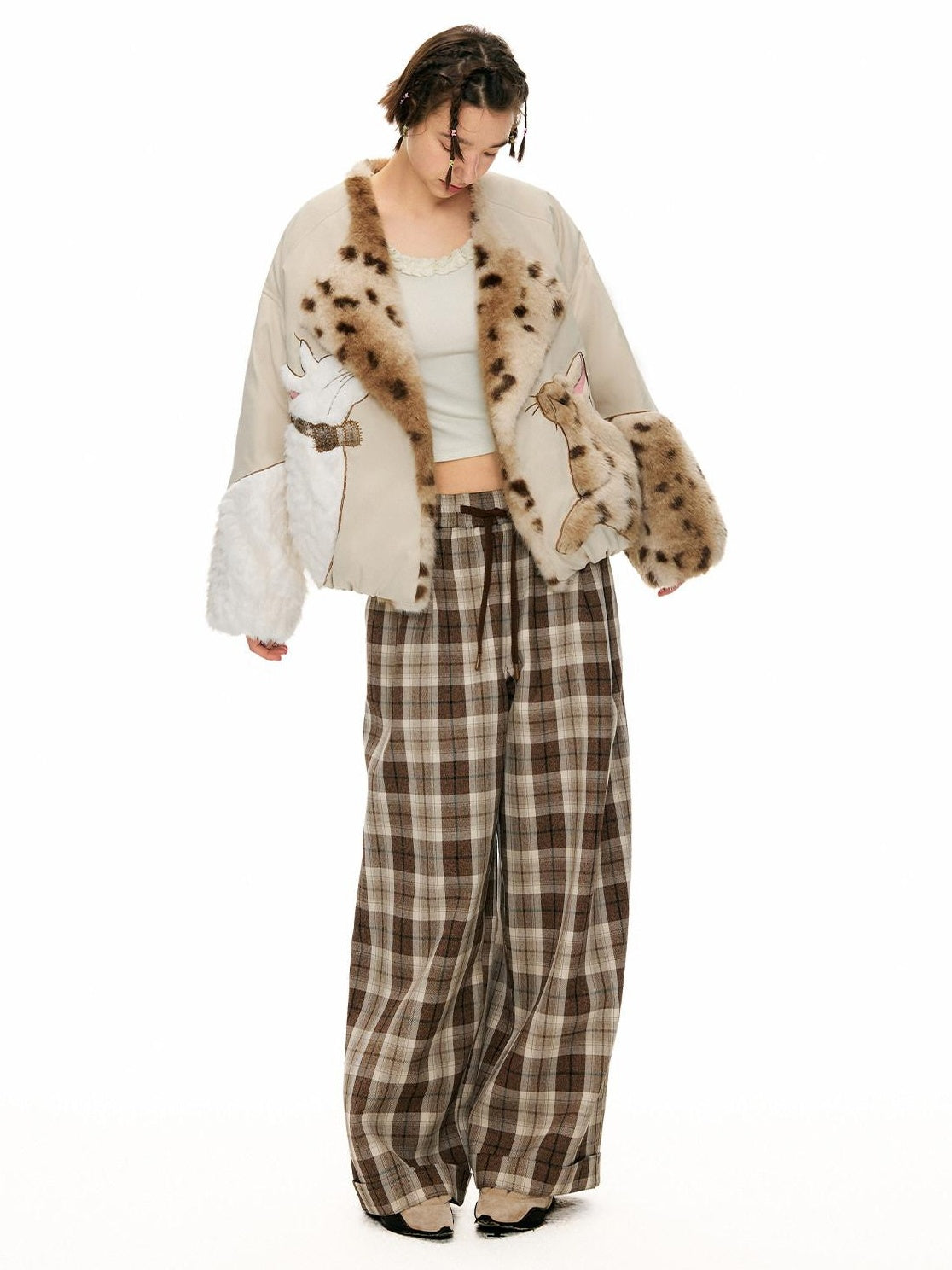 Outthe Blue 90 Percent Duck Down Warm Thick Casual Loose Short Lapel Women Down Jackets