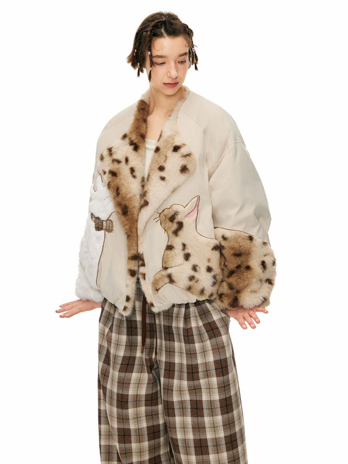 Outthe Blue 90 Percent Duck Down Warm Thick Casual Loose Short Lapel Women Down Jackets