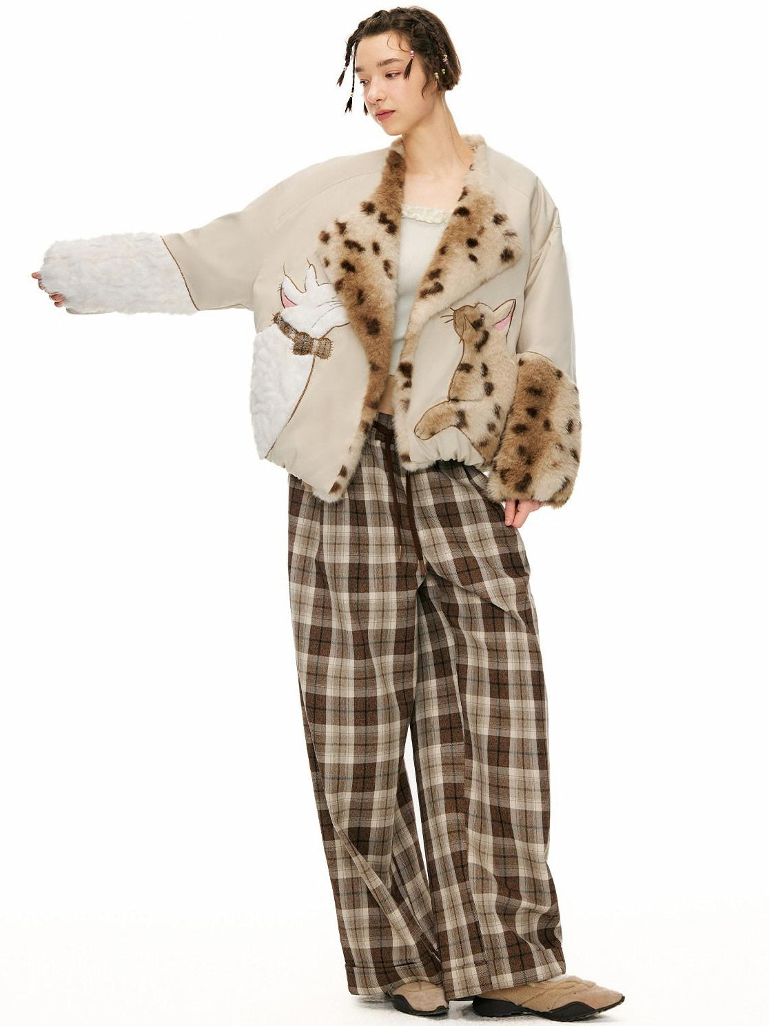 Outthe Blue 90 Percent Duck Down Warm Thick Casual Loose Short Lapel Women Down Jackets