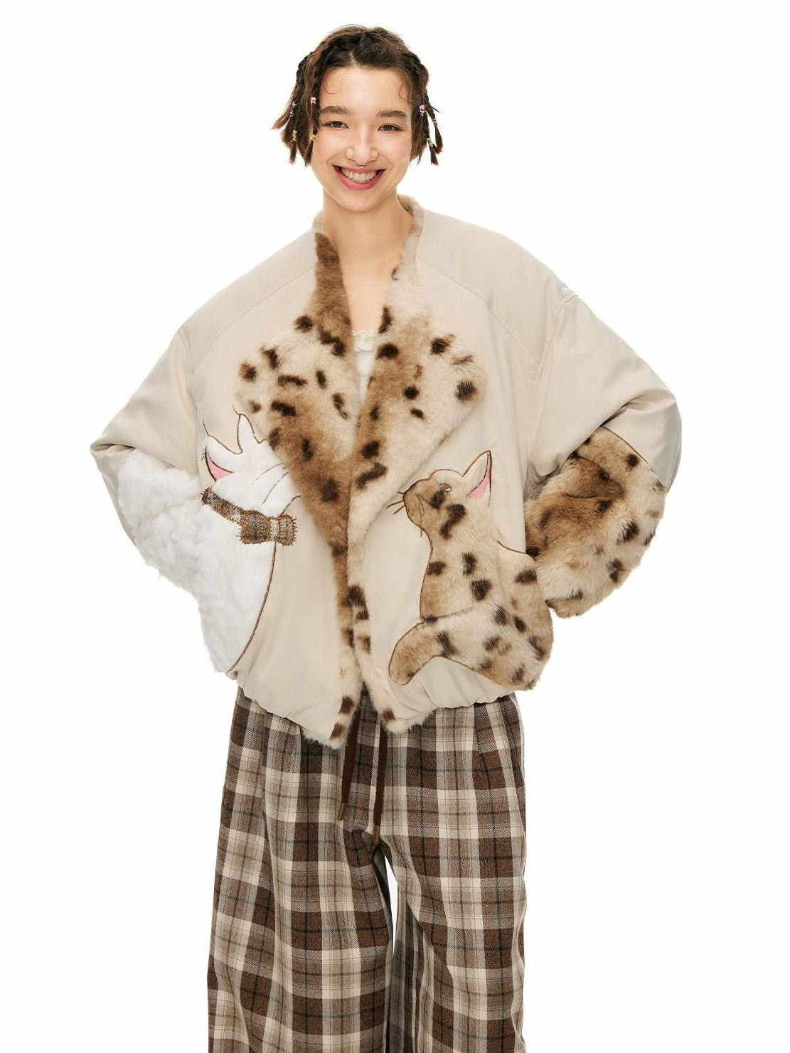 Outthe Blue 90 Percent Duck Down Warm Thick Casual Loose Short Lapel Women Down Jackets