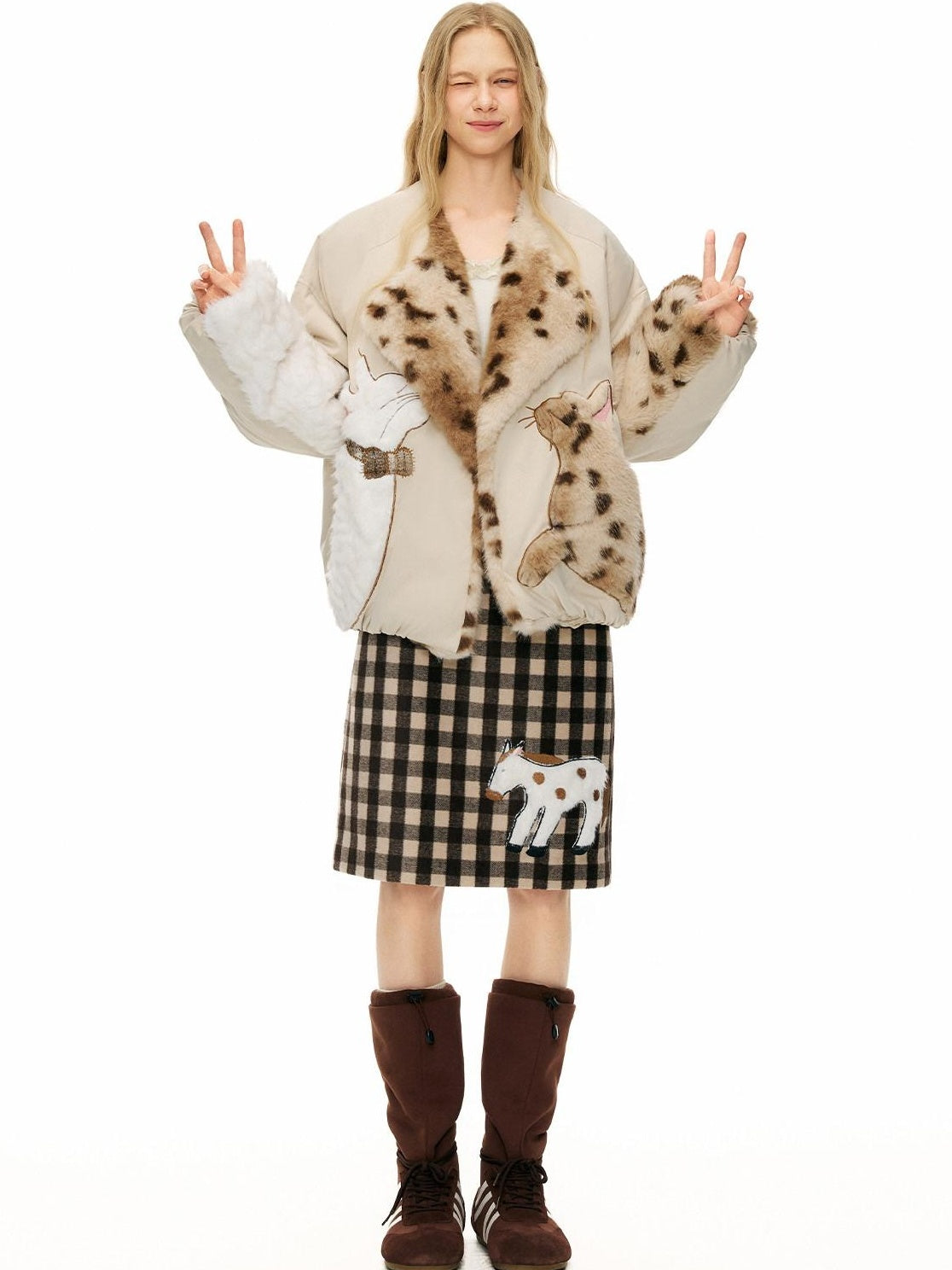 Outthe Blue 90 Percent Duck Down Warm Thick Casual Loose Short Lapel Women Down Jackets